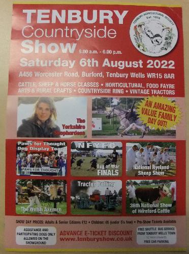 Tenbury Countryside Show The Crystals will be at the show in a gazebo on Saturday 6th August 2022