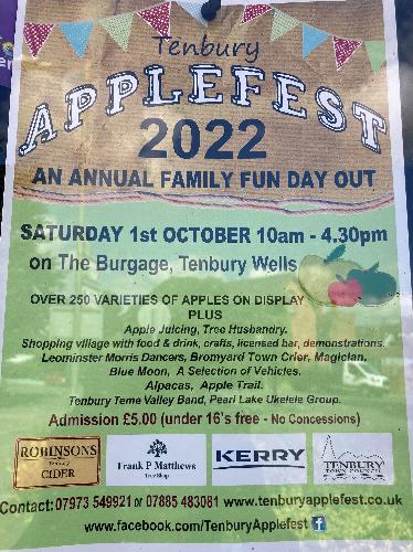 Tenbury Applefest 2022 Tenbury Applefest - 1st October 2022