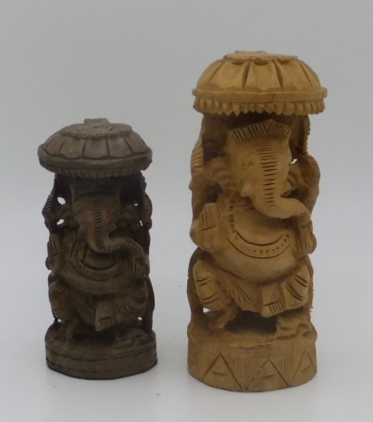 Carved Wooden Ganesh Incense Burners